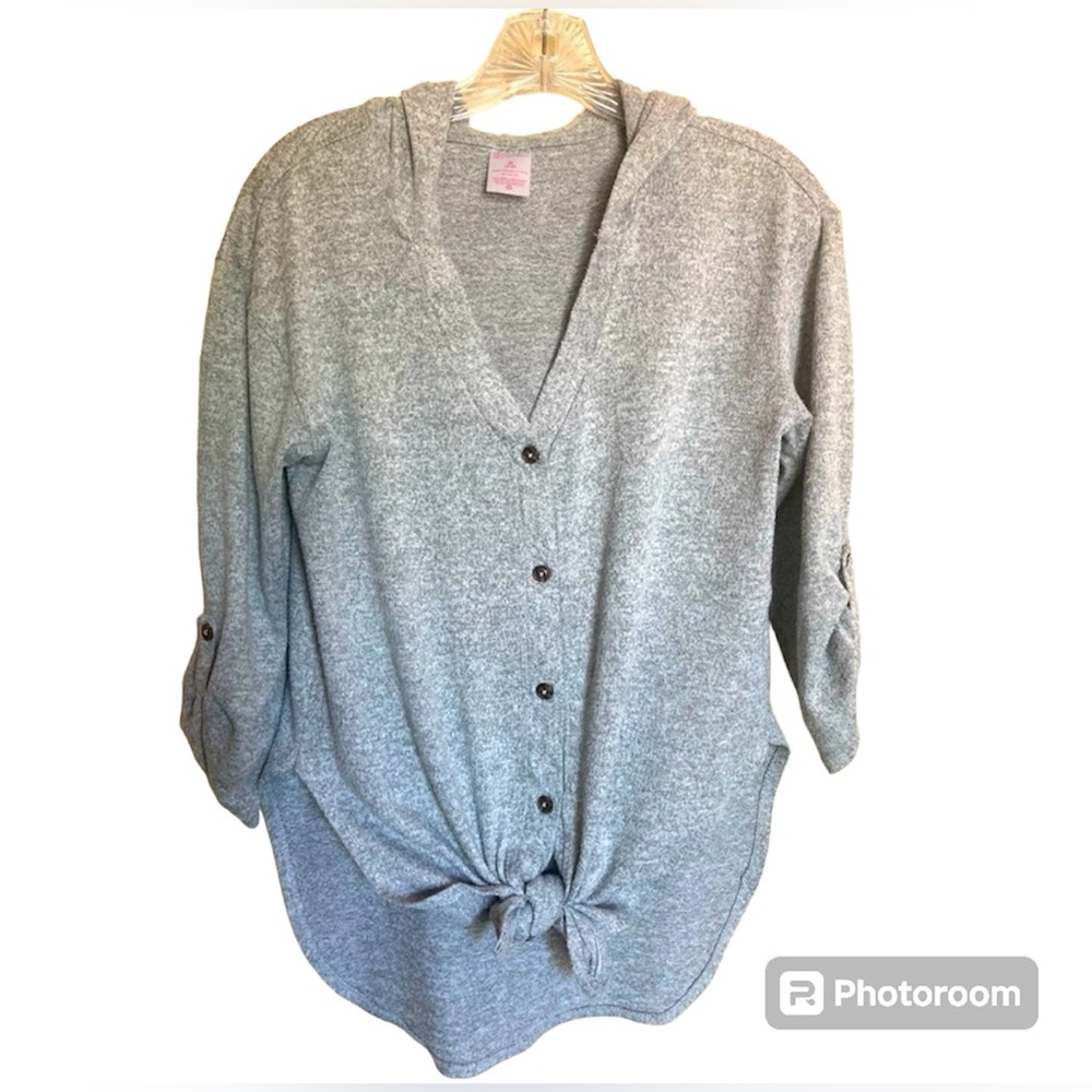 NO BOUNDARIES, Women’s Gray Button Up‎ Hoodie, Size M